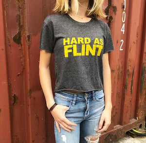 Yellow Hard As Flint Logo Crop Tee