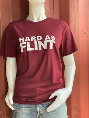 Hard As Flint Logo Tee in Burgundy