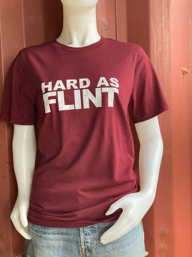 Burgundy Hard As Flint Logo Tee