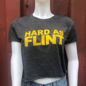 Yellow Hard As Flint Logo Crop Tee